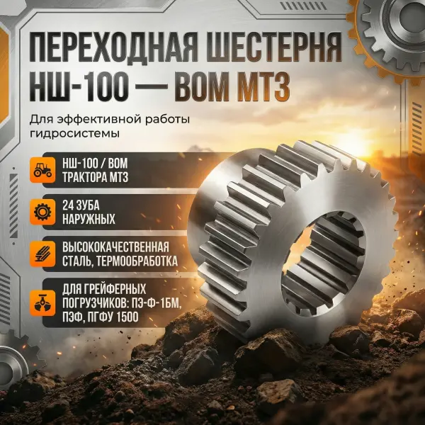 Шестеренка переходная НШ-100 - ВОМ трактора МТЗ